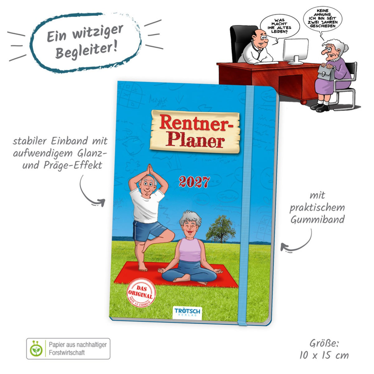 TRÖTSCH Rentner-Buch-Kalender 2027 Rentnerplaner 10 x 15 cm