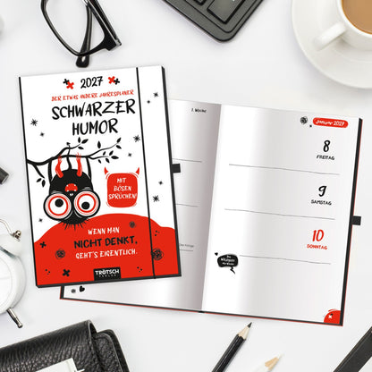 TRÖTSCH Buchkalender Jahresplaner Schwarzer Humor 2027