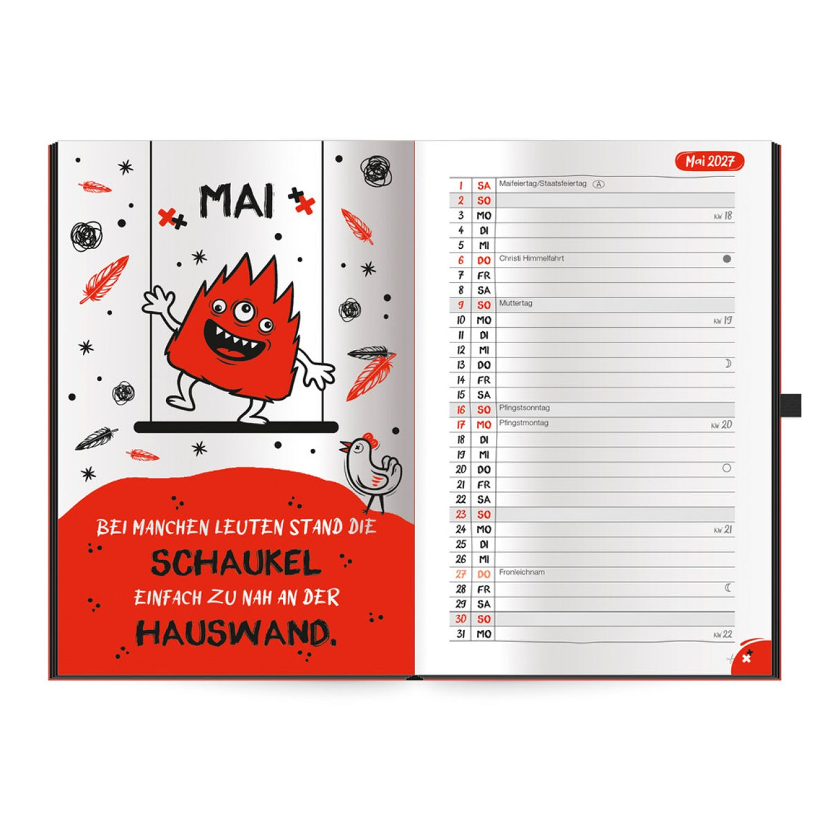 TRÖTSCH Buchkalender Jahresplaner Schwarzer Humor 2027