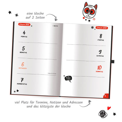 TRÖTSCH Buchkalender Jahresplaner Schwarzer Humor 2027