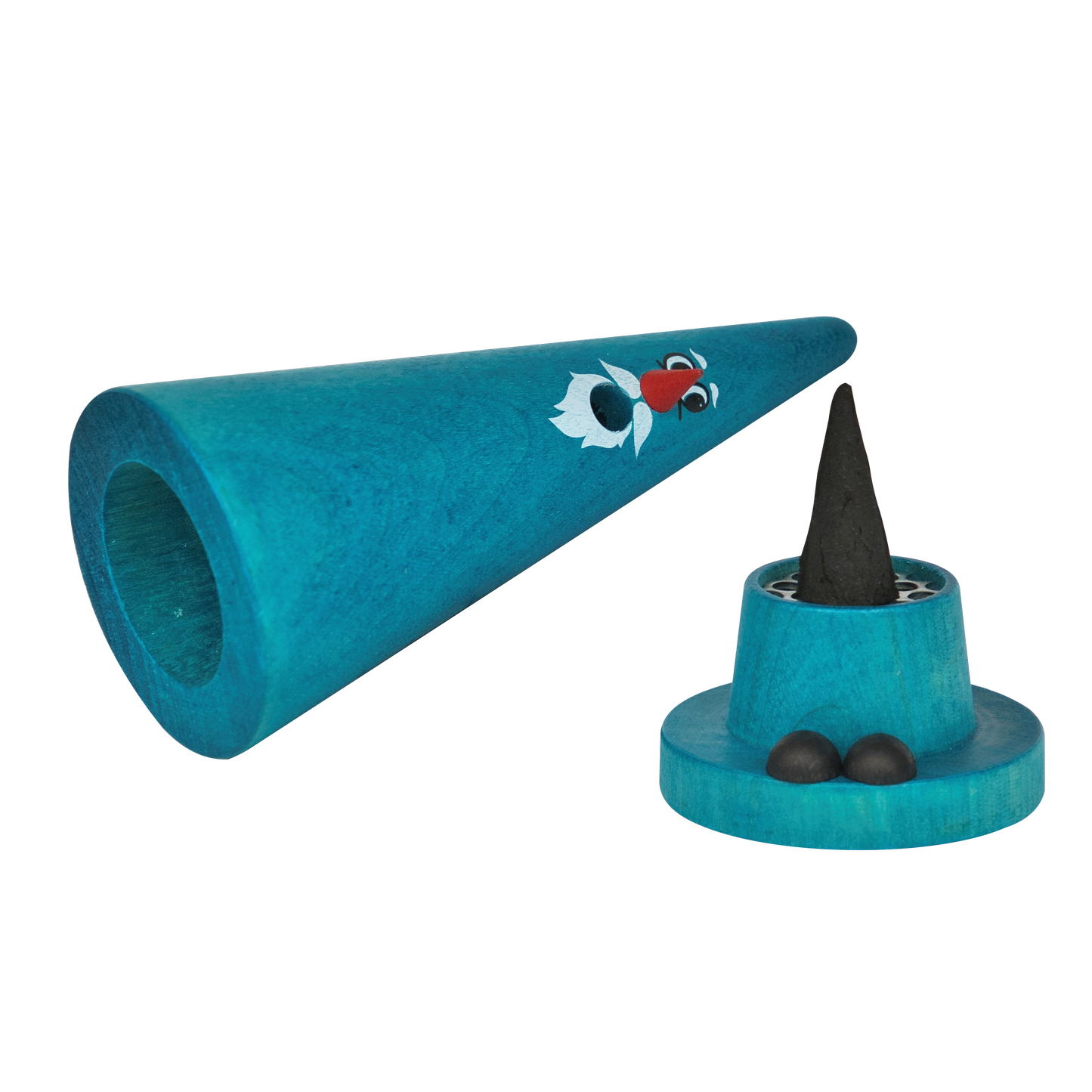 Crottendorf Incense Figurine "Goat's Leg" - Waldi Winter (turquoise)