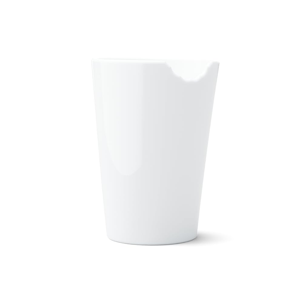 FIFTYEIGHT PRODUCTS / Mugs / "Mugs with a Bite" (handleless, porcelain, 400ml, white, Made in Germany)