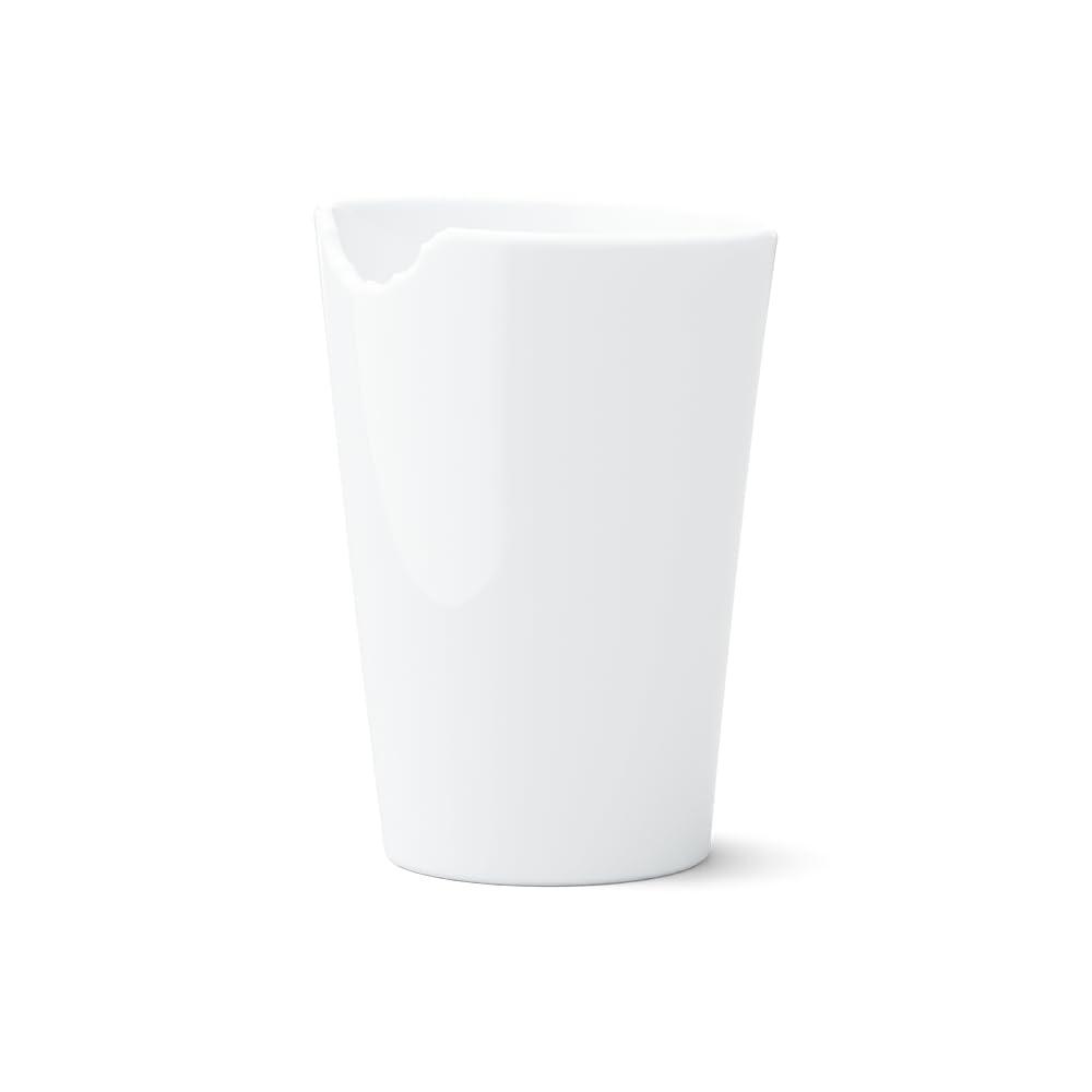 FIFTYEIGHT PRODUCTS / Mugs / "Mugs with a Bite" (handleless, porcelain, 400ml, white, Made in Germany)