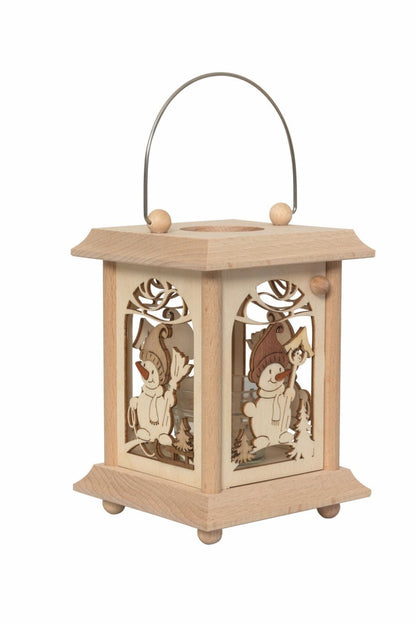 Drechslerei Kuhnert Lanterna da tavolo / portacandelina - motivo: "Presepe" in legno pregiato - dimensioni: 11,5 x 11,5 x 17 cm - Made in Germany