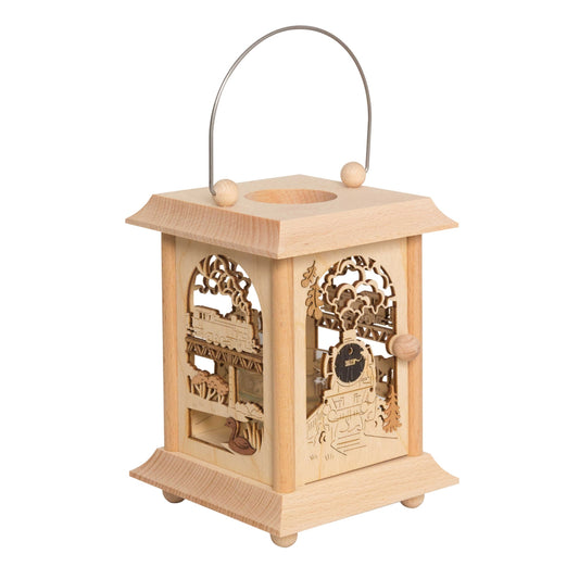 Kuhnert Woodturning Table Lantern / Tealight Holder - Design: "Nativity Scene" made of precious wood - Dimensions: 11.5 x 11.5 x 17cm - Made in Germany