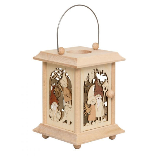 Kuhnert Woodturning Table Lantern / Tealight Holder - Design: "Nativity Scene" made of precious wood - Dimensions: 11.5 x 11.5 x 17cm - Made in Germany