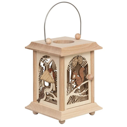Kuhnert Woodturning Table Lantern / Tealight Holder - Design: "Nativity Scene" made of precious wood - Dimensions: 11.5 x 11.5 x 17cm - Made in Germany