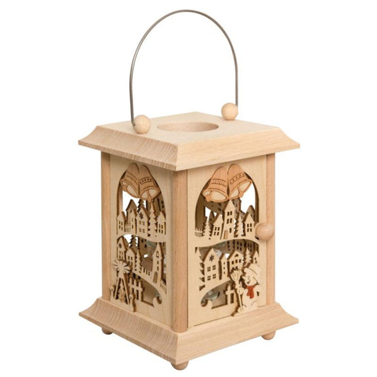 Kuhnert Woodturning Table Lantern / Tealight Holder - Design: "Nativity Scene" made of precious wood - Dimensions: 11.5 x 11.5 x 17cm - Made in Germany