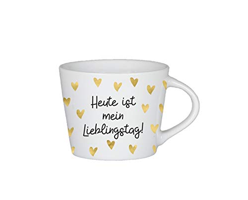 Grafik-Werkstatt Espresso-Tasse mit 100%Echtgold | Porzellan Tasse | 50 ml | Lieblingstag