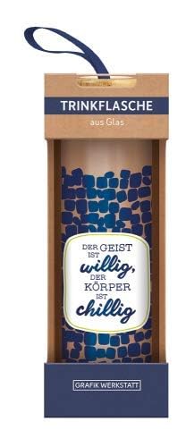 Grafik Werkstatt Borraccia in vetro con frase divertente | con laccetto | 550 ml