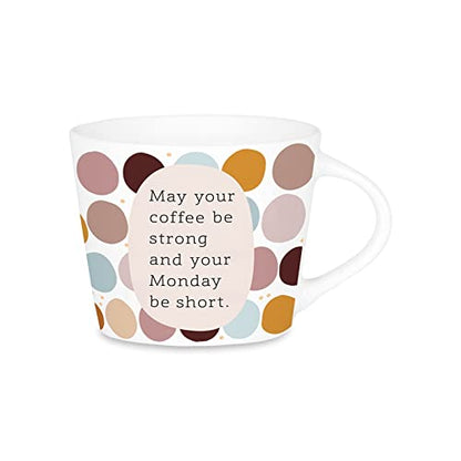 Graphic Workshop Espresso Cup with 100% Real Gold | Porcelain Cup | 50 ml | coffee strong, monday short