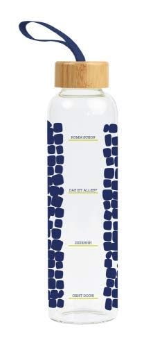 Grafik Werkstatt Borraccia in vetro con frase divertente | con laccetto | 550 ml