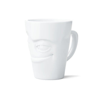 FIFTYEIGHT PRODUCTS / Handle Mug "Grumpy" (Porcelain, 350 ml, white, Made in Germany)