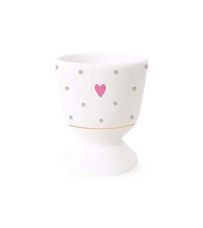 Graphics Workshop Egg Cup with 100% Real Gold | Porcelain Cup | Heart Red
