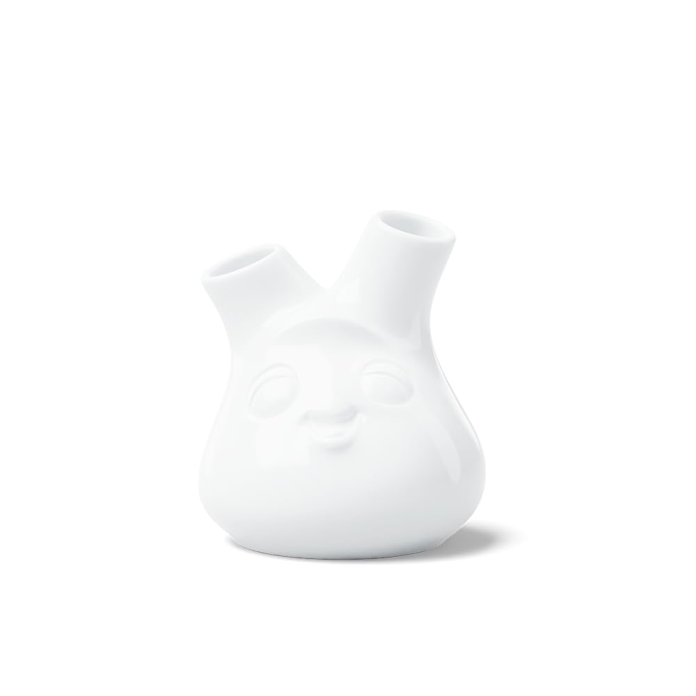 FIFTYEIGHT PRODUCTS / Small Vase with 2 Openings Kess (Porcelain, 253 Grams, White, Made in Germany)