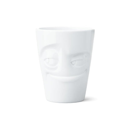 FIFTYEIGHT PRODUCTS / Handle Mug "Grumpy" (Porcelain, 350 ml, white, Made in Germany)