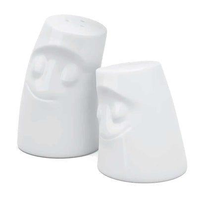 FIFTYEIGHT PRODUCTS / Salt & Pepper Shakers "Cuddly & Snuggly" (Porcelain, white, Made in Germany)