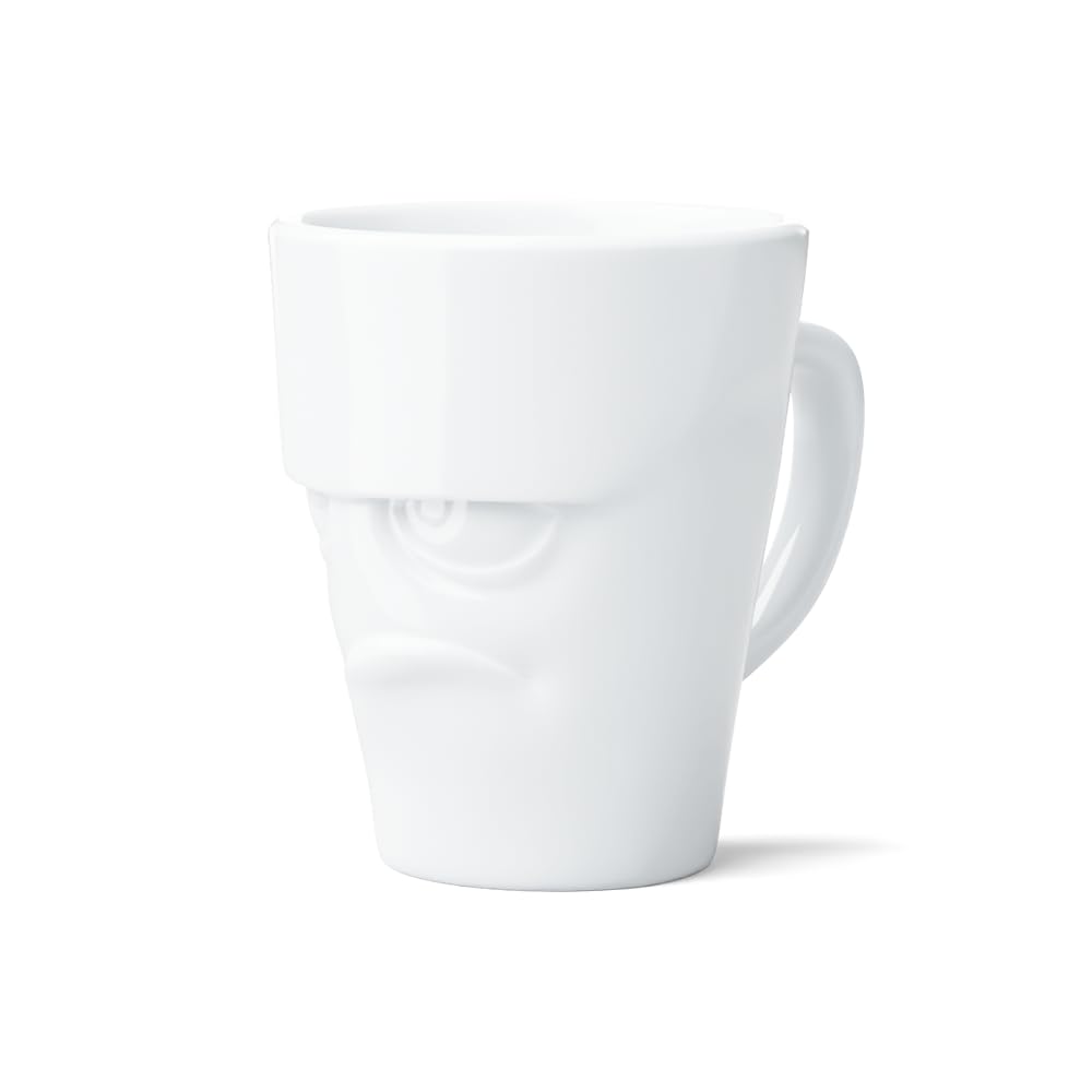 FIFTYEIGHT PRODUCTS / Handle Mug "Grumpy" (Porcelain, 350 ml, white, Made in Germany)