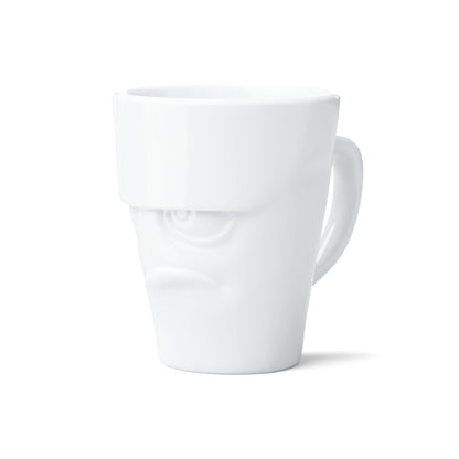 FIFTYEIGHT PRODUCTS / Handle Mug "Grumpy" (Porcelain, 350 ml, white, Made in Germany)
