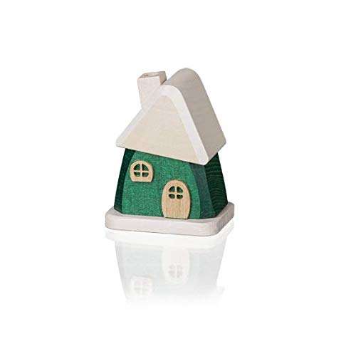 Unknown Egermann 3404 Incense Smoker Green Dwarf House 9x7x5.5 cm Erzgebirge Wood Christmas