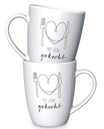 Regalo per te :-) Tazza Tazza Cotta con amore bianca 250ml Kitchen Porcellana La Vida