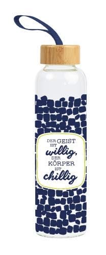 Grafik Werkstatt Borraccia in vetro con frase divertente | con laccetto | 550 ml