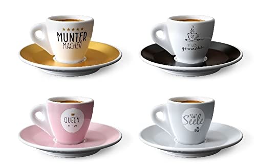 laVida, tazza da caffè espresso con piattino, "Con anima e corpo"
