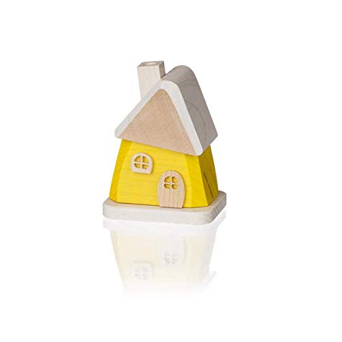 Unknown Egermann 3406 Incense House yellow Dwarf House 9x7x5.5 cm Ore Mountains Wood Christmas