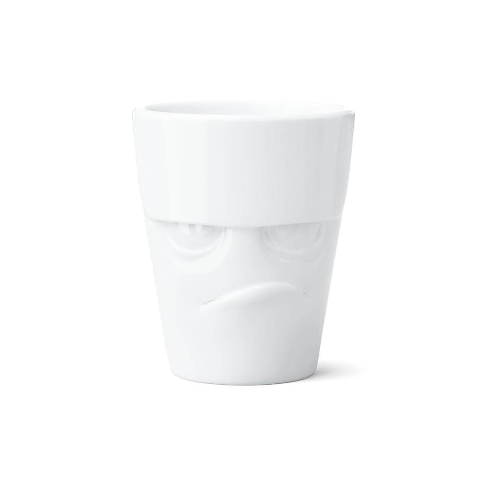FIFTYEIGHT PRODUCTS / Handle Mug "Grumpy" (Porcelain, 350 ml, white, Made in Germany)
