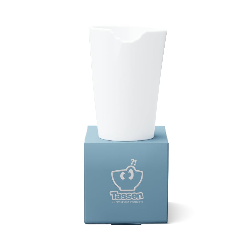 FIFTYEIGHT PRODUCTS / Mugs / "Mugs with a Bite" (handleless, porcelain, 400ml, white, Made in Germany)