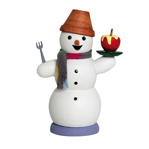 Kuhnert Smokerman/Incense Figurine Made of Wood - Snowman in Various Designs - Approx. 13 cm - Made in Germany