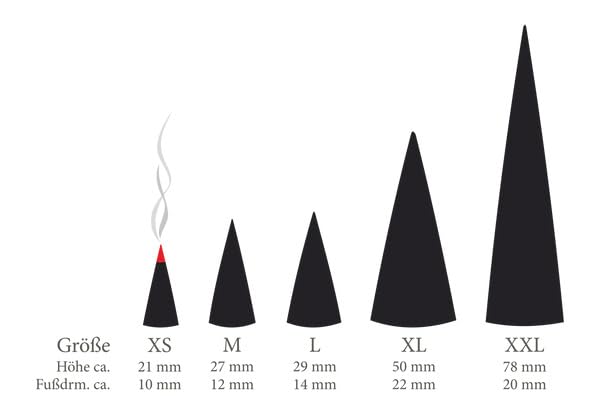 Crottendorfer Incense Cones Set of 6 (6 x 24 pieces) Vanilla, Forest Honey, Advent Scent, Winter Orange, Cinnamon Apple, Fireplace Magic