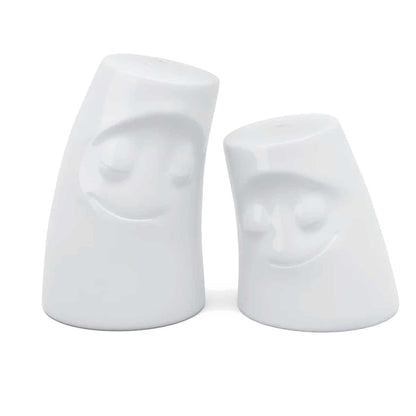 FIFTYEIGHT PRODUCTS / Salt & Pepper Shakers "Cuddly & Snuggly" (Porcelain, white, Made in Germany)