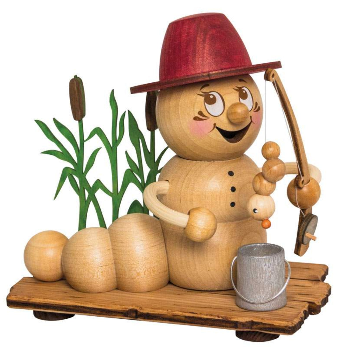 Drechslerei Kuhnert Rauchmann/Statuetta fumante - Verme di fumo in legno - Rudi & ROSI - Motivo: Nonna ROSI con nipote - Altezza: circa 14cm - Made in Germany