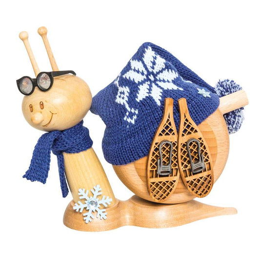 Drechslerei Kuhnert - Smoking Snail / Incense Smoker Figurine - Sunny "Chimney Sweep Snail" - Height: approx. 15cm - Made in Germany
