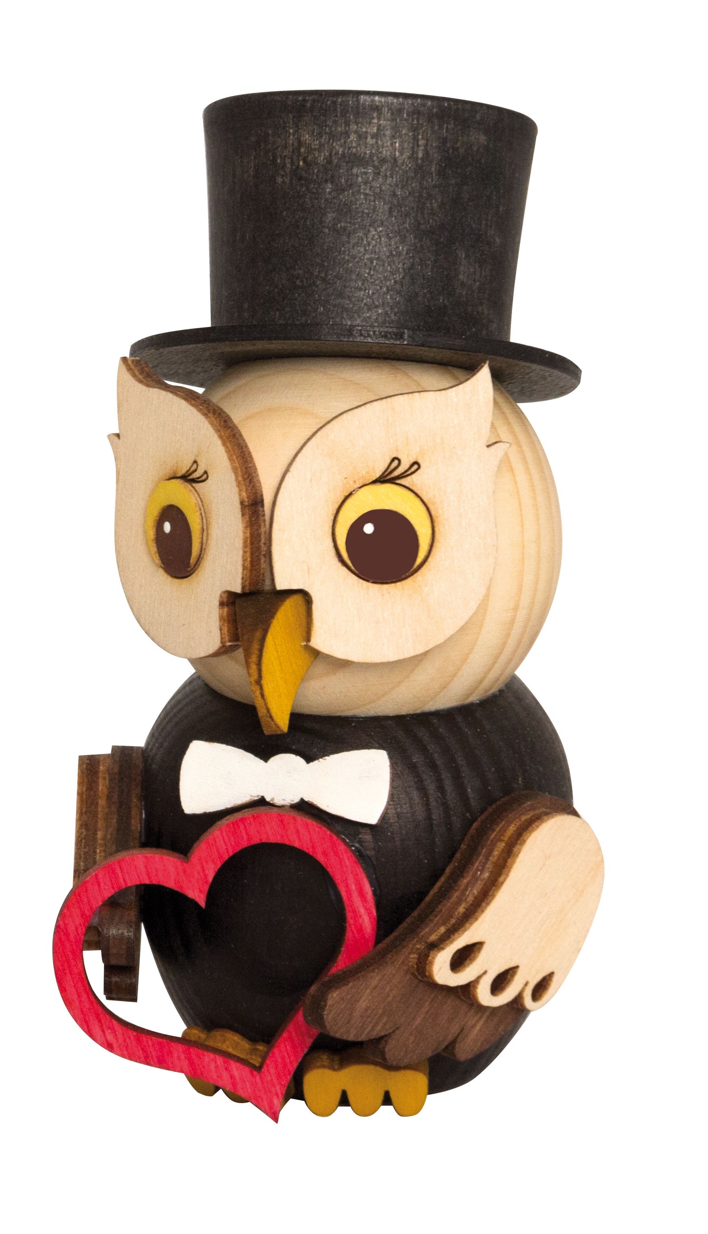 Kuhnert - Decoration/Wood figurine - Mini Owl Groom - approx. 7cm - Made in Germany