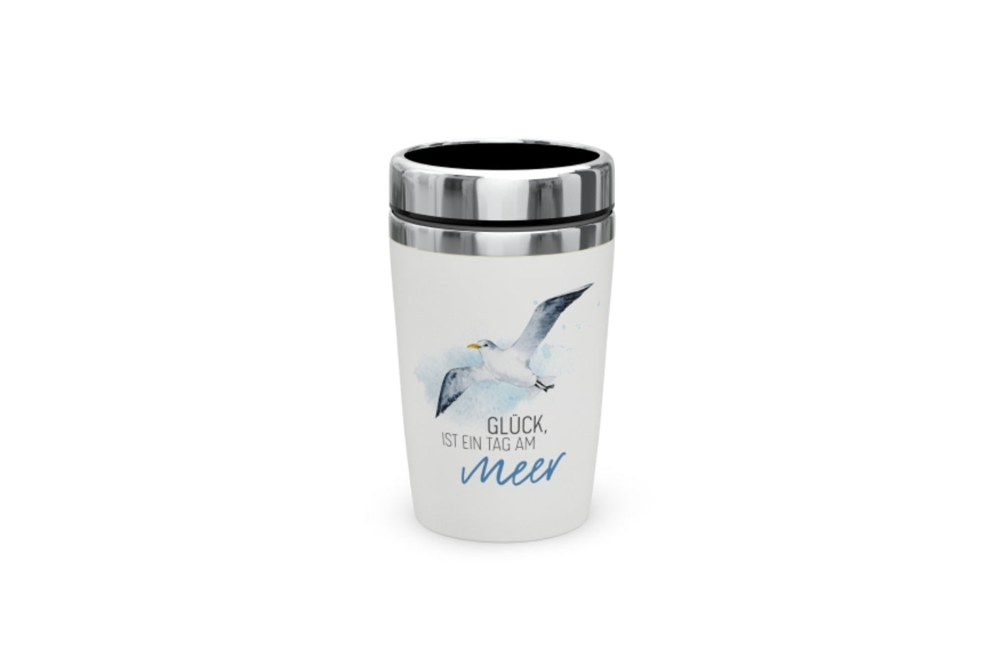 La Vida Thermal Mug to Go | Stainless Steel | 240 ml | Happiness is a day at the sea