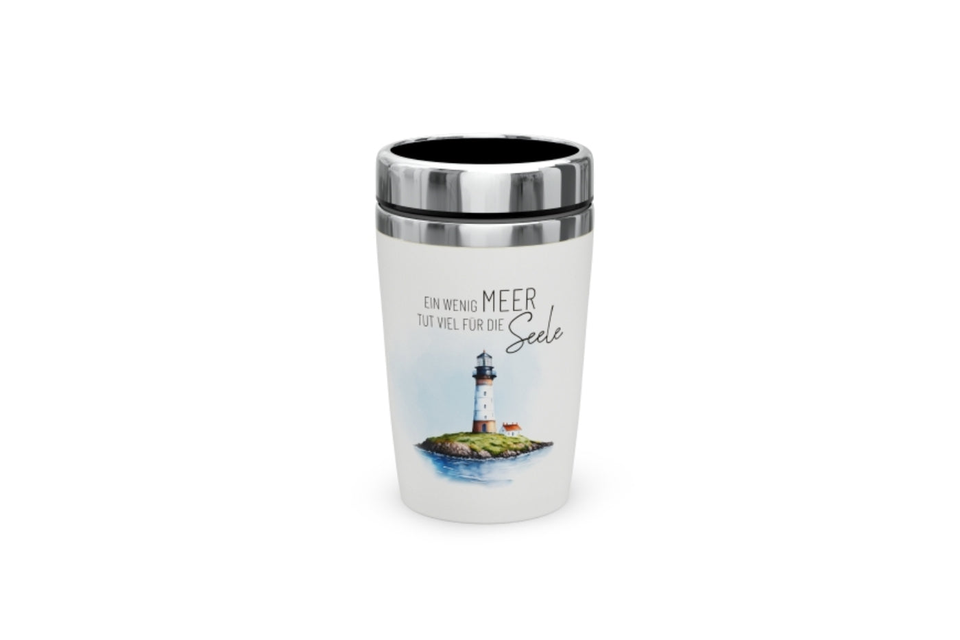 La Vida To-Go Thermal Mug | Stainless Steel | 240 ml |- Lighthouse - A little bit of sea does...