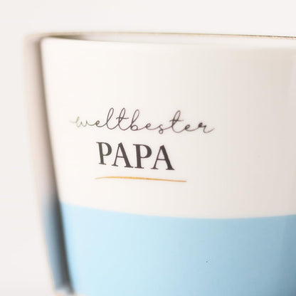 Grafik-Werkstatt Espresso-Tasse mit 100%Echtgold | Porzellan Tasse | 50 ml | Weltbester Papa