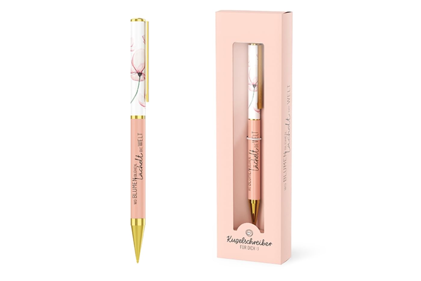 La Vida Ballpoint Pen with Twist Mechanism in Gift Box, "When flowers bloom, the world smiles"