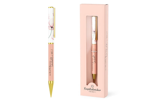 La Vida Ballpoint Pen with Twist Mechanism in Gift Box, "When flowers bloom, the world smiles"
