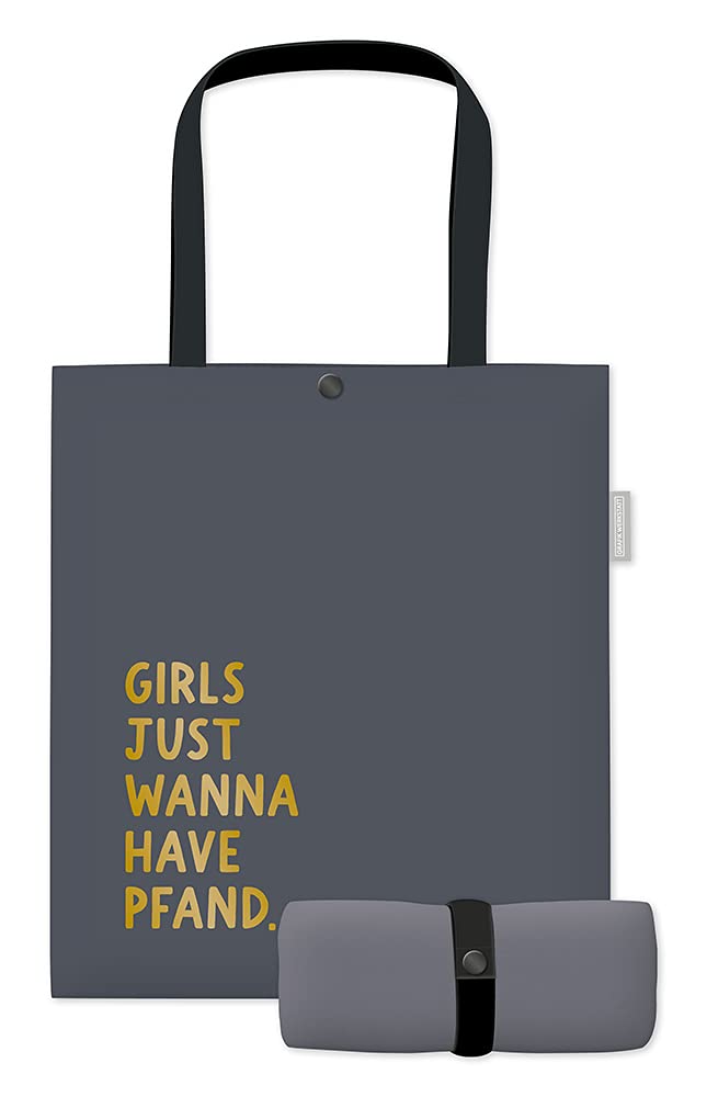 Grafik-Werkstatt Borsa in cotone unisex | Borsa tote con chiusura | "Girls" | grigio