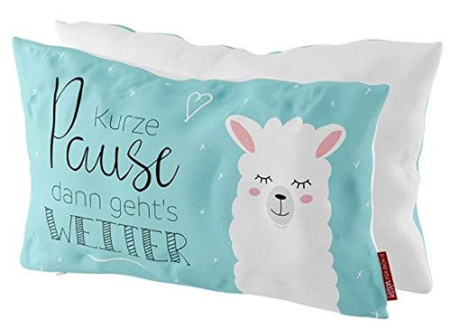 La Vida Cotton Cushion, "Short break, then we continue", Rectangular, 40 x 25 cm