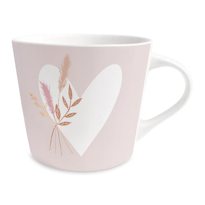 Grafik-Werkstatt Tazza da caffè con Oro vero al 100% | Tazza in porcellana | 420 ml | Cuore con bouquet