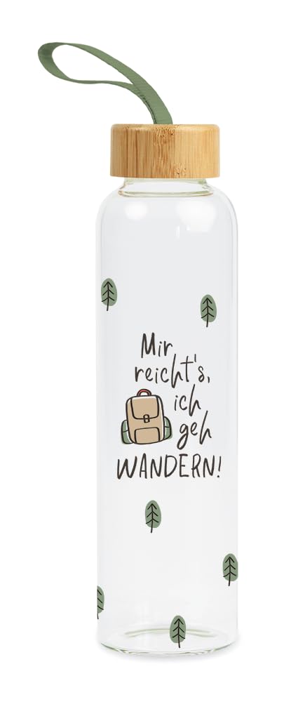 Grafik Werkstatt Borraccia in vetro con frase divertente | con laccetto | 550 ml