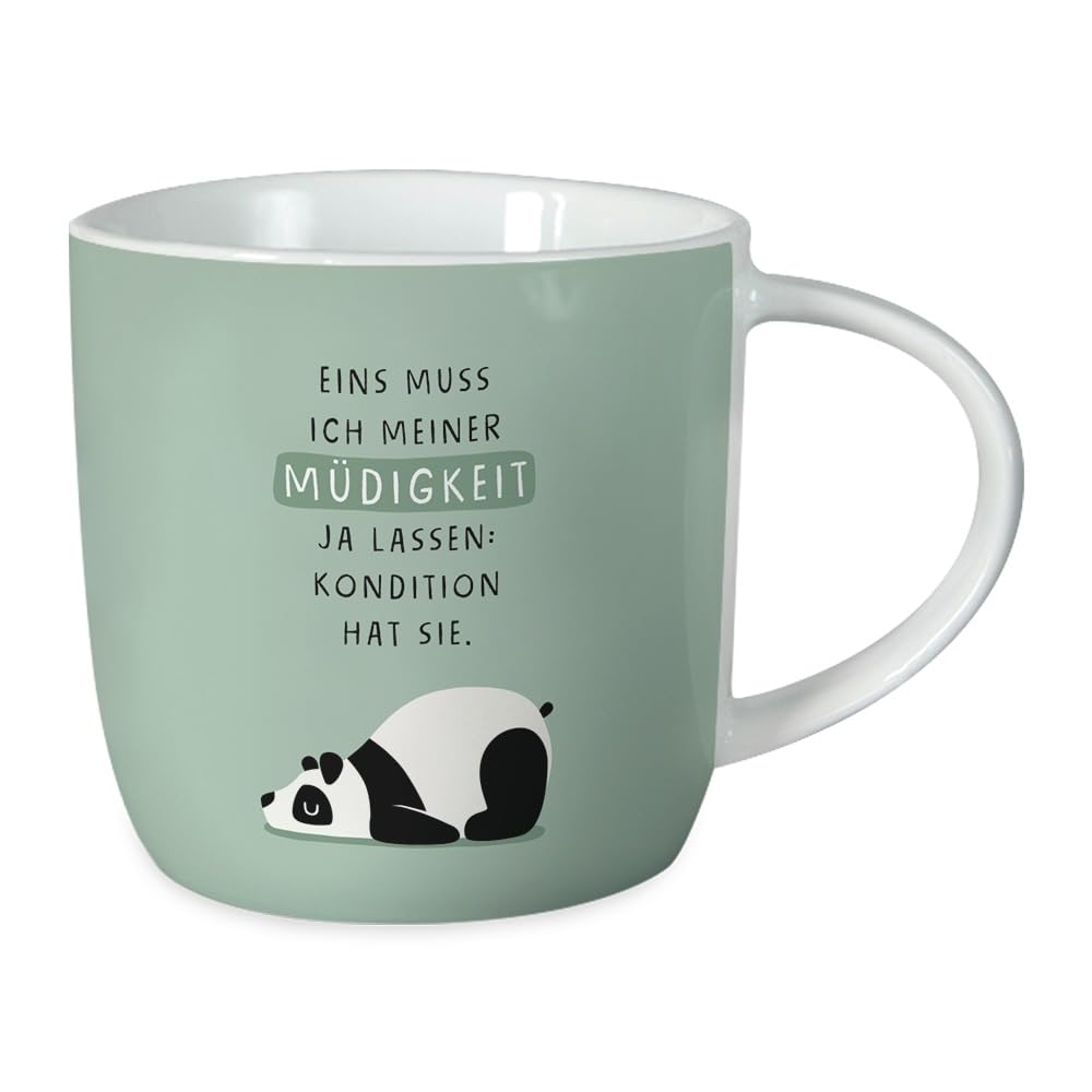 Grafik-Werkstatt Kaffeetasse mit Spruch 300 ml | Porzellan-Tasse | Müdigkeit