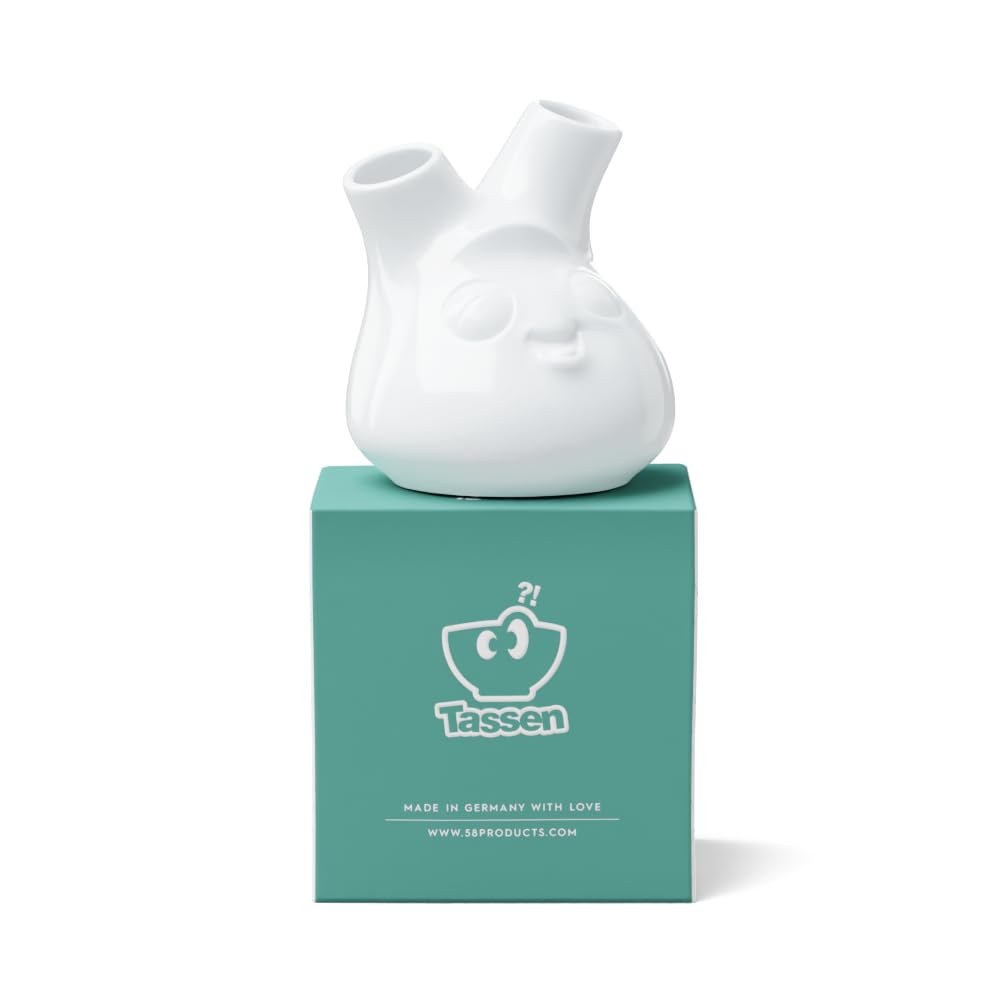 FIFTYEIGHT PRODUCTS / Small Vase with 2 Openings Kess (Porcelain, 253 Grams, White, Made in Germany)