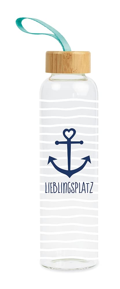 Grafik Werkstatt Borraccia in vetro con frase divertente | con laccetto | 550 ml
