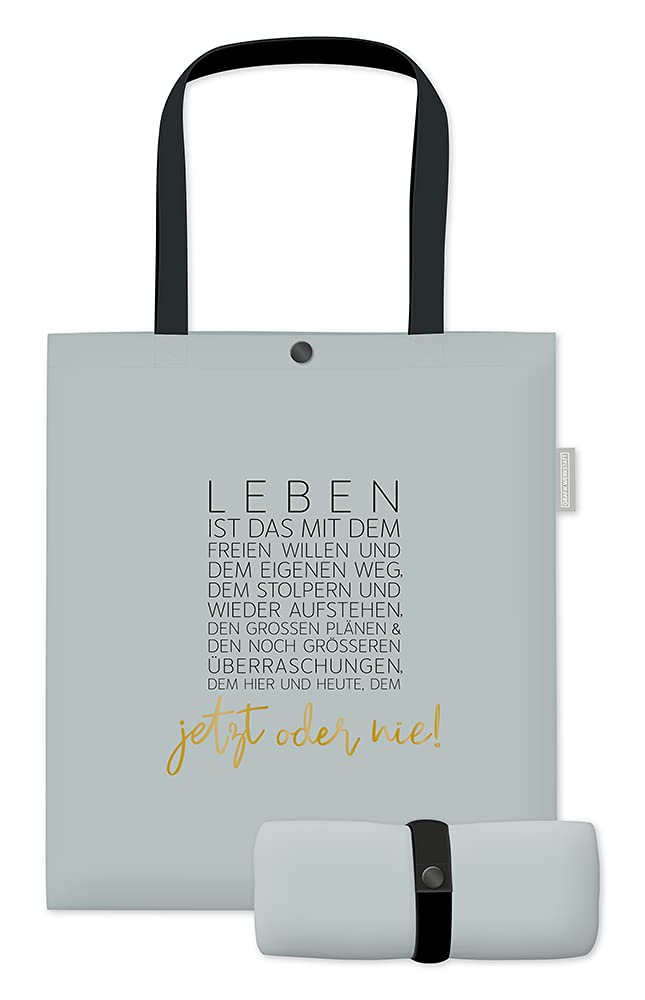 Grafik-Werkstatt Borsa in cotone unisex | Borsa tote con chiusura | "Vita..." | blu
