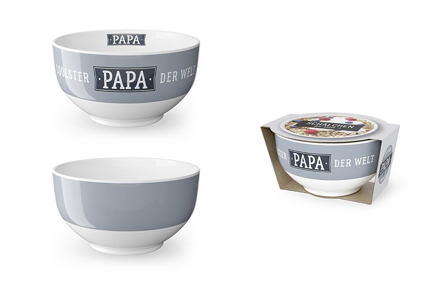 Gift for you :-) Cereal Bowl "Coolest Dad in the World" D. 13cm H. 7cm Porcelain La Vida